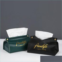 Tissue Boxes Napkins Kitchen Box Car Toilet Pum Home Living Room Decoration Bedroom Desktop Nordic Large Storage Nerdsropebags500Mg Dh3Ut