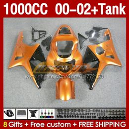 OEM Fairings &Tank For SUZUKI K2 GSXR-1000 GSXR 1000 CC GSXR1000 00 01 02 Body 155No.55 GSX R1000 GSX-R1000 2001 2002 2002 1000CC 00-02 Injection mold Fairing orange metal