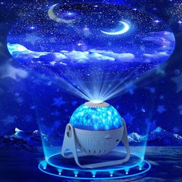 Night Lights Focusing Projector Light With Bluetooth Speaker Starry Sky Rotate Music Player LED Lamp Colorful Star Kids Baby Gift