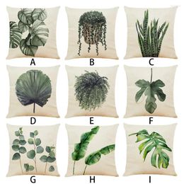 Pillow Top Selling Plant Printed Home Decor Accessories Cushion Cover Fashion Green Leaves Pillowcase Throw Covers Drop