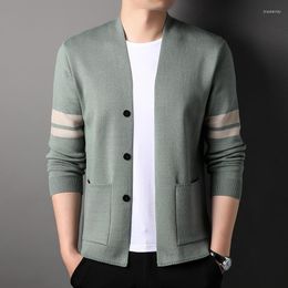 Camisolas masculinos 2022 Arm de outono masculino Cardigan Sweater Youth Outer Wear Casual