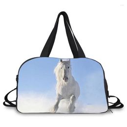 Duffel Bags Animal Horse Design Prints Travel Bag Large Weekend Gym Carrying Sport With Shoes Compartment For Men Short Time