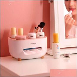 Tissue Boxes Napkins Remote Control Storage Box Mtifunctional Napkin Holder Makeup Organiser Living Room Home Decoration Dro Mxhome Dhtpc