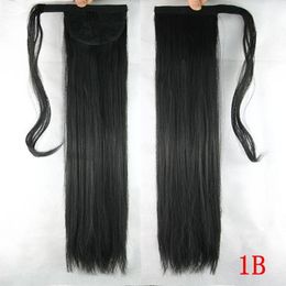 Silky Straight Drawstring Ponytail Human Hair Brazilian Sleek Pony tail Clip In Extensions 2 Combs Remy Hair 120g