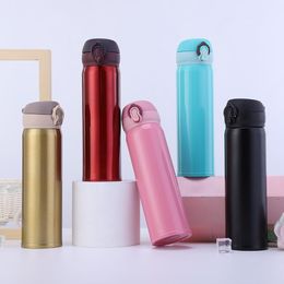 Water Bottles 16oz Sports Water Bottle Sports Insulated Kettle Coffee Travel Mugs Stainless Steel water bottle Keep Warm Cold