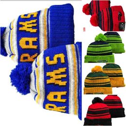 Los Angeles Beanies Cap Lar Wolle warmer Sport Strick Hat Fu￟ball Striped Nebenlinien USA College Manschuffelpom Hats M￤nner Frauen Motorhaube M￼tze Sch￤del Caps A0