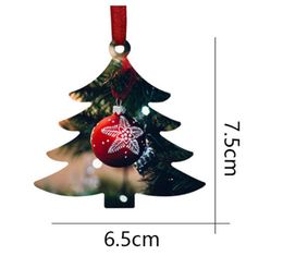 Sublimation MDF Christmas Decorations Wooden DIY Single Side Sub Ornaments Heat Transfer Santa Claus Tree Pendant Home Party Gifts by sea RRB15660