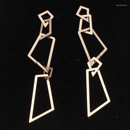 Dangle Earrings Women Long Chain Punk Silver Gold Multi-layer Irregular Metal Geometric Drop Statement Jewelry 2022