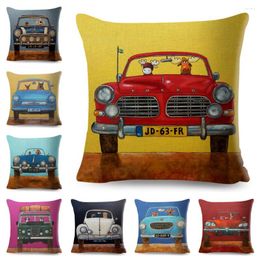 Pillow Colourful Cartoon Driving Dog Cover Decor Lovely Pet Animal Pillowcase Polyester Case For Sofa Home Car 45x45cm