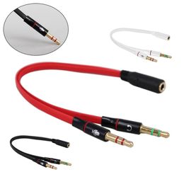 Headphone for Computer 3.5mm Female to 2 Male 3.5mm 2 In 1 Jack Mic Audio Y Splitter Cable Headset to PC 19CM Adapter