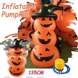 Dog Apparel Large Halloween Inflatable Pumpkin Tumbler Decorations for Indoor Outdoor Yard Decoration Horror Props Kids Toy 1.4m 220921