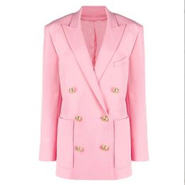 908 XXL 2022 Autumn Brand SAme Style Coat Long Sleeve Black White Pink Green Lapel Neck Polyester Button Women's Jackets mansha