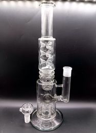 16 inch Transparent Glass Water Bong Hookahs Straight Type Oil Dab Rigs Shisha with Percolator Smoking Pipes