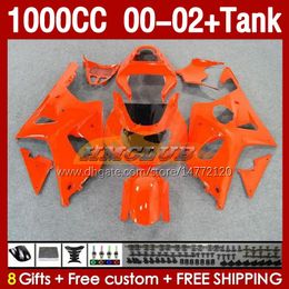 OEM Fairings &Tank For SUZUKI K2 GSXR-1000 GSXR 1000 CC GSXR1000 00 01 02 Body 155No.26 GSX R1000 GSX-R1000 2001 2002 2002 1000CC 00-02 Injection Mould Fairing orange stock