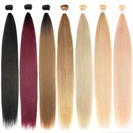 Synthetic Wefts Straight Hair Bundle Salon Natural Hair Extensions Fake Fibres Super Long Seamless Submissive Weft