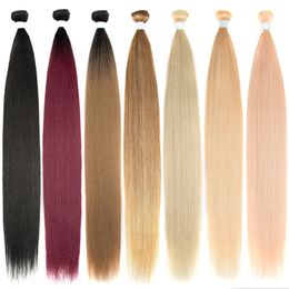 Synthetic Wefts Straight Hair Bundle Salon Natural Hair Extensions Fake Fibers Super Long Seamless Submissive Weft