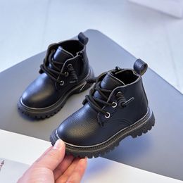 Boots Baby Kids Short Boys Shoes Autumn Winter Leather Children Fashion Toddler Girls Snow L220921