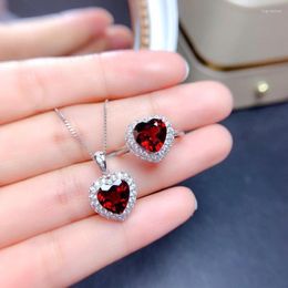 Bracelet Earrings Necklace 925 Sterling Silver For Women Gemstone Bridal Ruby Ring Pendant Wedding Engagement Jewelry