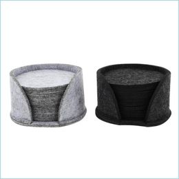 Mats Pads 20Pcs Felt Coasters Absorbent Table Housewarming Gift Drop Delivery 2021 Home Garden Kitchen Dining Bar Decor Packing2010 Dhekd