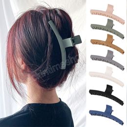 Frosted Large Hair Claw Women Hair Accessories Solid Color Big Clmaps Makeup Hair Styling Barrettes Bath Ponytail Clip