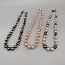 Choker FoLisaUnique Gradual Sizes Shell Pearl Necklace For Women Gift Multicolor Elegant Single Strand Mother Of