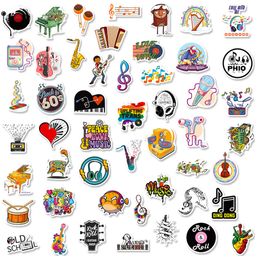 50pcs Music Stickers Skate Accessories Vinyl Waterproof Sticker For Skateboard Laptop Luggage Phone Case Car Decals Party Decor
