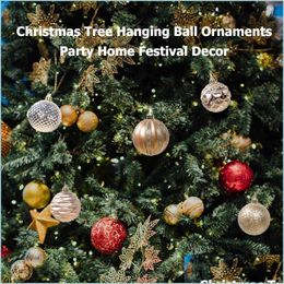 Party Decoration 12Pcs Christmas Balls Pvc Creative Colored Paint Bauble Tree Ornaments Hanging Decorations Drop Delivery 20 Yydhhome Dhps4