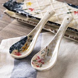 Dinnerware Sets Bone China Spoon Service Ceramic Ladle Dinner Dipper Porcelain Utensil Scoop Tableware Household Kitchenware Supplies