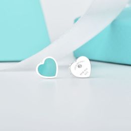 Orecchini a bottone di design a cuore dolce in argento sterling S925 per donne lettere di marca di lusso carino OL fidanzamento orecchini asimmetrici orecchini orecchino gioiellifja