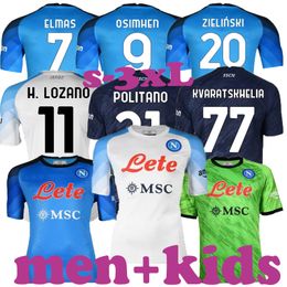 S-3XL Maradona 22 23 Napoli Soccer Jersey 2022 2023 Zielinski Koulibaly Camiseta de Futbol Insigne Maillot Foot Mertens Camisa Lozano Osimhen