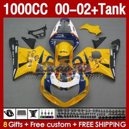 Injection Fairings & Tank For SUZUKI GSXR 1000 CC 1000CC K2 GSXR-1000 2000-02 Bodys 155No.94 GSX R1000 GSXR1000 2001 2002 2002 GSX-R1000 00 01 02 OEM Fairing yellow stock