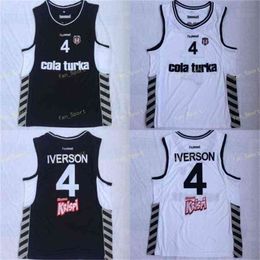 Sj Top Quality Mens Allen #4 Iverson Besiktas Cola Turka of Turkey Turkish Allen Iverson Basketball Jerseys