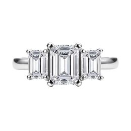 Wedding Rings AnuJewel 1 8cttw Emerald Cut D Color Ring 18K Gold Plated 925 Sterling Silver Engagement For Women 220921