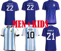 men football jerseys Australia - 2022 2023 Argentina home Soccer Jersey special Football Shirts DYBALA LO CELSO National Team KIT uniforms men kids kit set