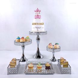 Bakeware Tools 2022 Cake Stand Wedding Plates Set Metal Round Party Dessert Crystals Cupcake Decorating Supplies