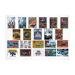 Metal Painting Retro industrial style tin paintings Various vehicles Bar wall decorations Creative car club wall decoration Living Room Home decor Size