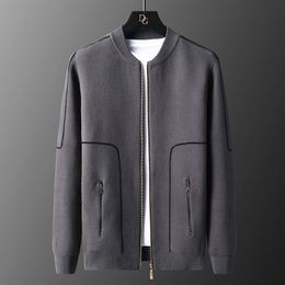 men Sweater England Zipped Jacket Cardigan Fashion Brand Contrasting Colours Designer Cardigan Plus Size High Street Spliced Knit