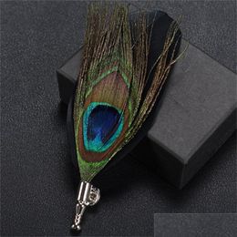 Pins Brooches Men Suit Peacock Feather Brooches Pin Originality Manual Necktie Pins Personality Classic Jewellery Cor 3 2 Dhseller2010 Dhwop