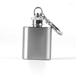 Hip Flasks 1oz Mini Flask Strap Stainless Steel Metal Portable Pocket Flagon Alcohol Wine Bottle With Keychain LX7412