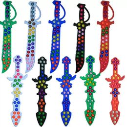 Halloween Fidget Pioneer Sword Toy Push Bubble Finger Kids Rainbow Puzzle Sensory Decompression Therapy Toys Board Game Gifts Relieves Stress Squeeze Bauble ZM922