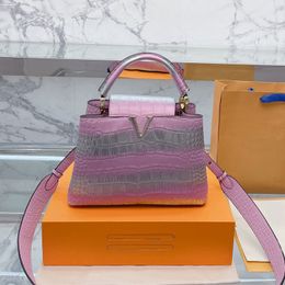 Handbags Tote Bag Shoulder Bags Laides Crosssbody Handbag Colourful Transition Calfskin Crocodile pattern detachable Wide Strap Internal Compartment