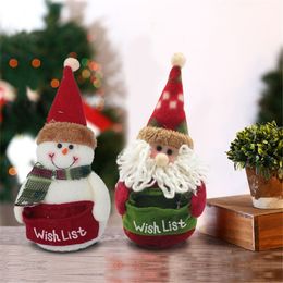 Christmas Santa Claus Snowman Decor Plush Doll Holiday Xmas Decorations Handmade Gift Elf Figurine RRE14392