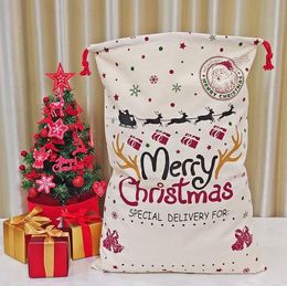 Christmas Gift Bag Sack Party Favor Drawstring Santa Claus Cotton Storage Candy Large Christmas Holders