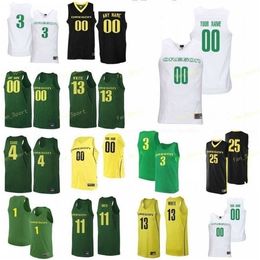 Sj NCAA College Oregon Ducks Basketball Jersey 4 Eddy Ionescu 5 Chris Duarte 50 Eric Williams Jr 54 Will Sj hnson 1 Bol Bell Custom Stitched