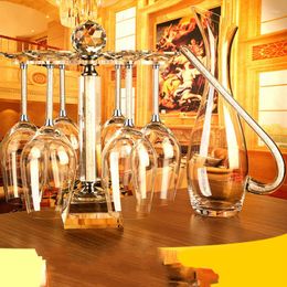 Hip Flasks Wine Glass Goblet Set Household 6 Luxury Crystal Grape Decanter European Style Whiskey Lot