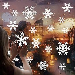 Christmas Decorations Snowflake Ornaments White Tree Ornamentss Window Decals Home Years 2022