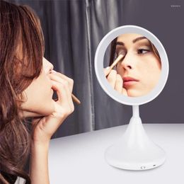 Compact Mirrors Cosmetic Mrrior LED Lights Touch Makeup Vanity Beauty Adjustable Countertop Rotating Mirror