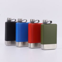 Hip Flasks 9oz Spray Paint Outdoor Portable Small Wine Bottle 304 Stainless Steel Hips Flask Creative Flat Outdoors Portables Liquor Bottle WLY935