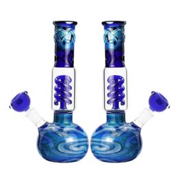 Coloured Painting Glass Bongs Smoking Pipes Recycler Percolator Spiral Pipe Filtration Hookah Dab Rigs Wholesale