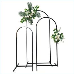 Party Decoration Wedding Arch Setiron Pipe N-Shaped Flower Stand Outdoor Balloon Irregar Shape Decorations 3-Piece Nerdsropebags500Mg Dh4Ko